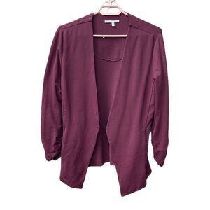 Lemon Tart size L ponte’ knit rushed sleeves cardigan.